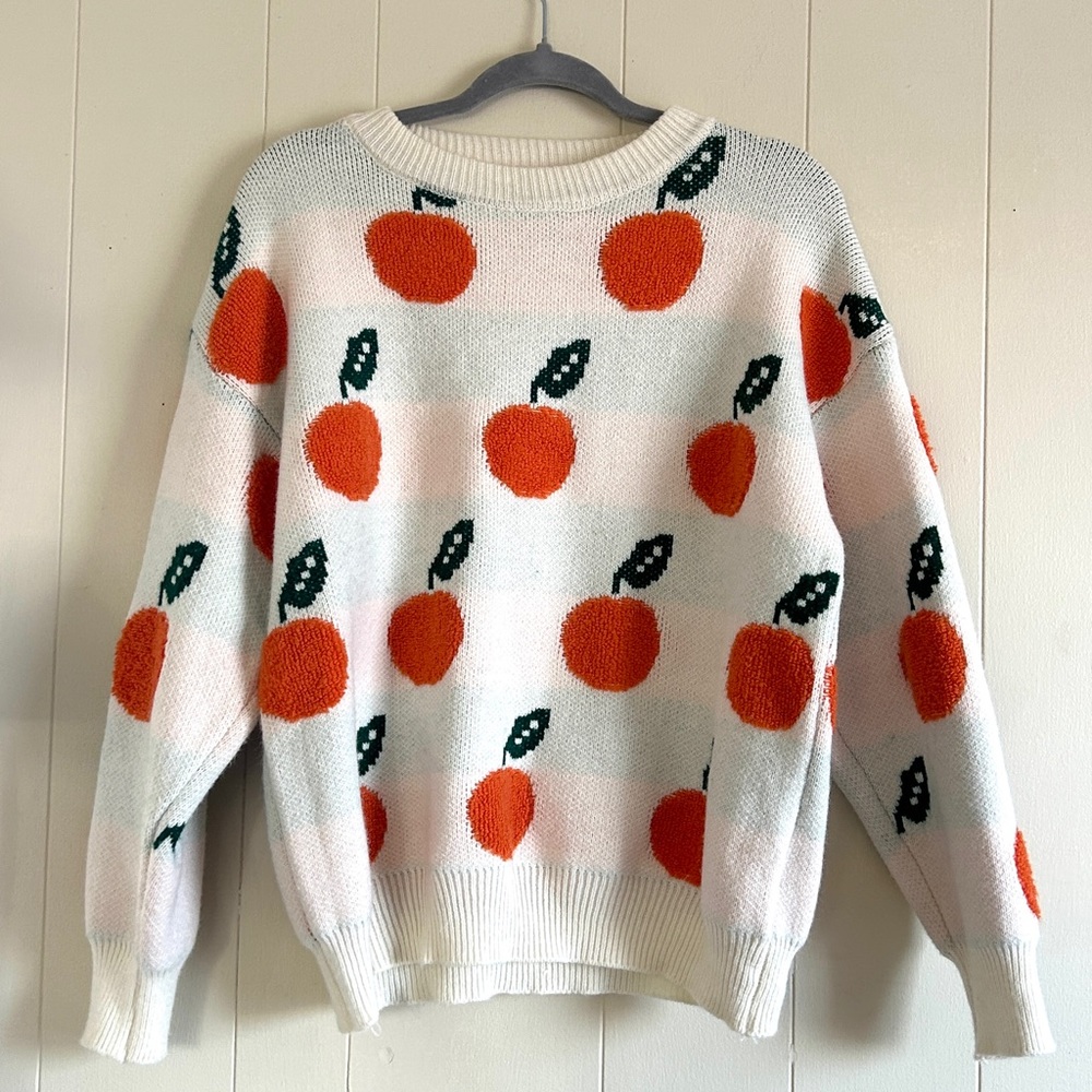 Redberry Orange Pattern Sweater